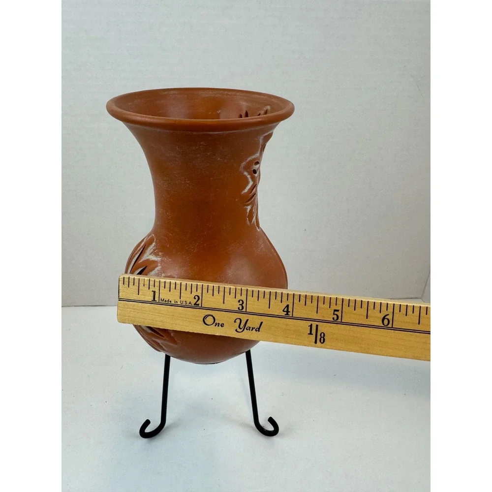 Terracotta celestial sun Chiminea Candle Holder with Iron Stand Southwestern